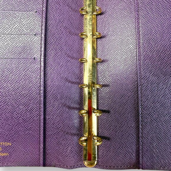 Louis Vuitton EPI Small Ring Agenda Cover COA Yellow EPI and Purple Interior - Picture 11 of 14
